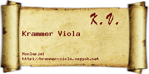 Krammer Viola névjegykártya